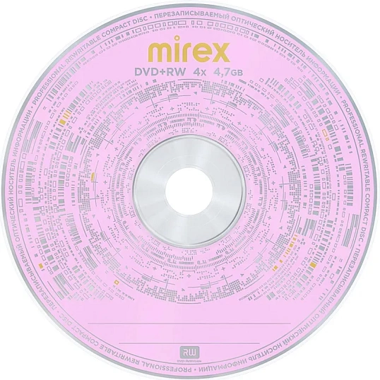 Носители информации DVD+RW Mirex Brand 4X 4,7GB Bulk 50шт/уп (50/500)