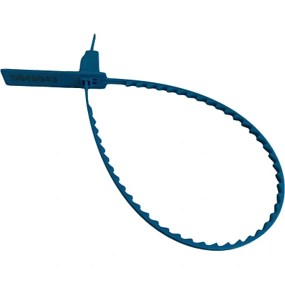 Пломба пластиковая номерная, одноразовая, 200мм, синий, узк. 1000шт/уп