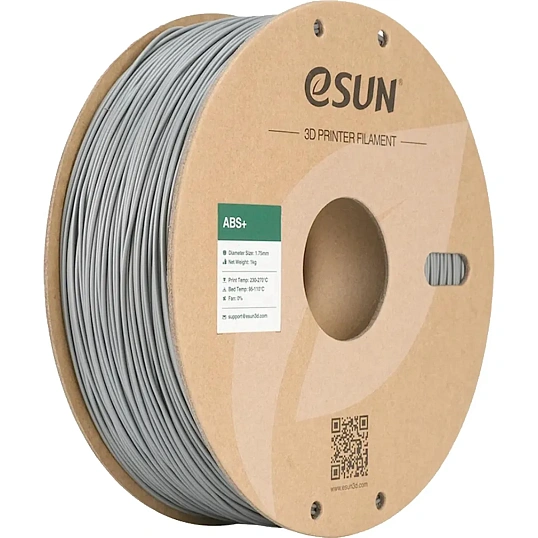 Пластик катушка ESUN ABS 1.75 мм 1кг,серебр(ABS+175S1P1) (Silver)