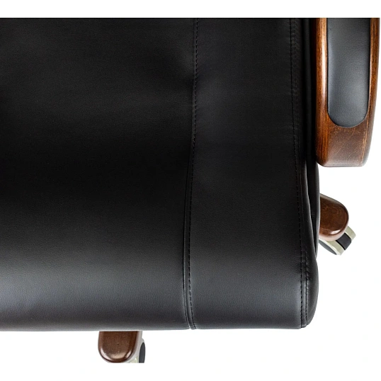 Кресло VB_ Бюрократ T-9933Walnut черный эко.кожа крестов. металл/дерево
