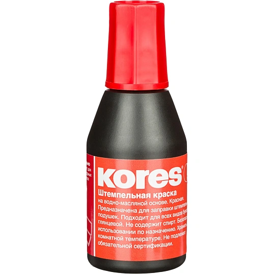 Краска штемпельная KORES красная 71328 ев/эт