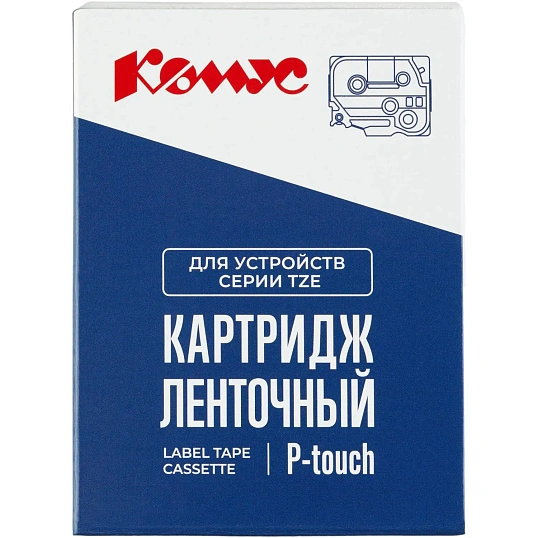 Картридж Комус TZE-445(Brother TZE-445 белый на красном ,18мм/8м)