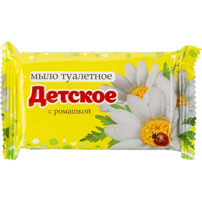 Мыло туалетное Детское с Ромашкой 100гр, 64 шт/уп в цв.пленке