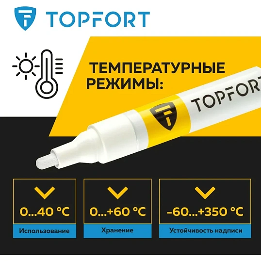 Маркер лаковый TOPFORT Paint 4 мм белый