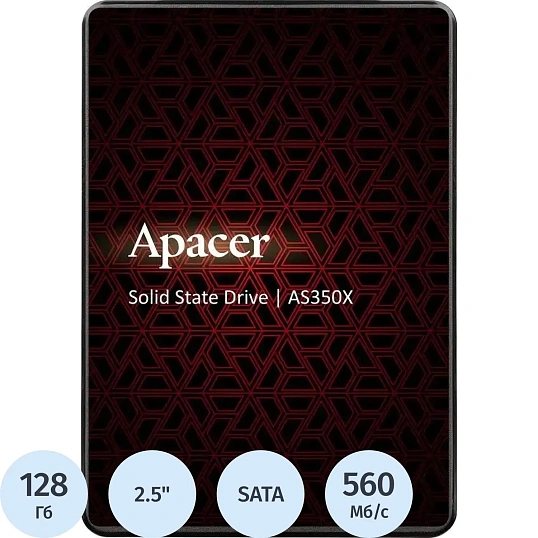 SSD накопитель Apacer SSD PANTHER AS350X(AP128GAS350XR-1)128Gb/SATA 2.57mm