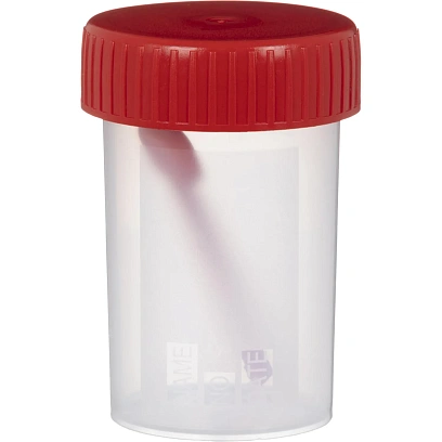 Контейнер д/сбора биопроб стерильный с ложкой 60 мл 500 шт/уп Пластилаб