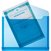 Папка-конверт на кнопке горизонт с расшир Attache, А4, синий 180мкм 5шт/уп