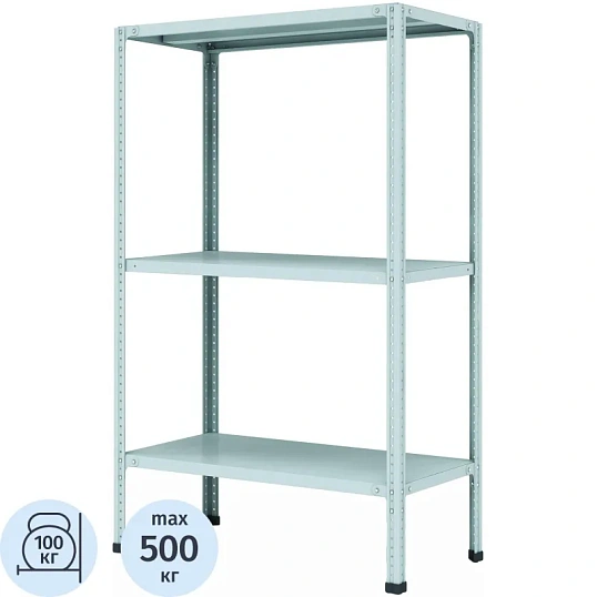 Стеллаж металлический P_МС-133 с 3-мя полками 700х300х1000