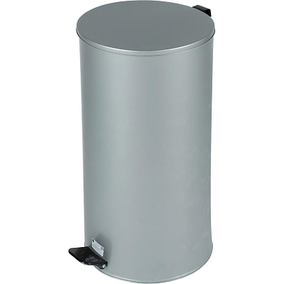 Ведро мусорное с педалью стальное, серое, 300х583мм, объем 40л