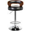 Стул барный LO_DOBRIN FRED LMZ-1018-N черный/коричневое дерево,хром 2шт/уп