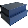 Набор подарочных коробок 2 в 1 на магните  ЛЕН 250x170x70 синий,Д10303П.282