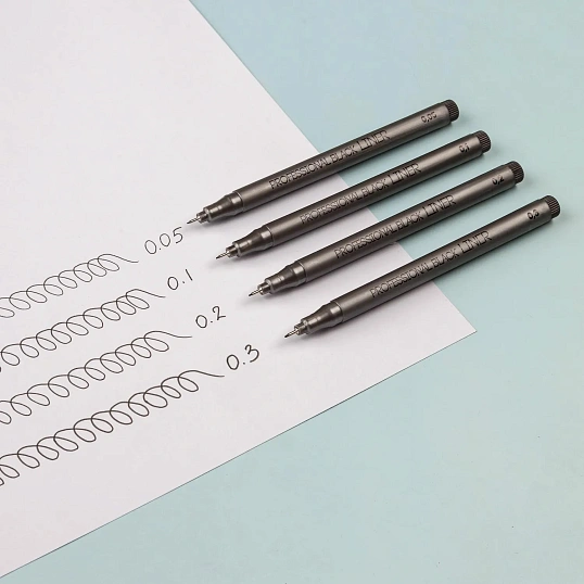 Набор линеров тонких Sketch&Art черного цвета, 4 шт. 36-0031