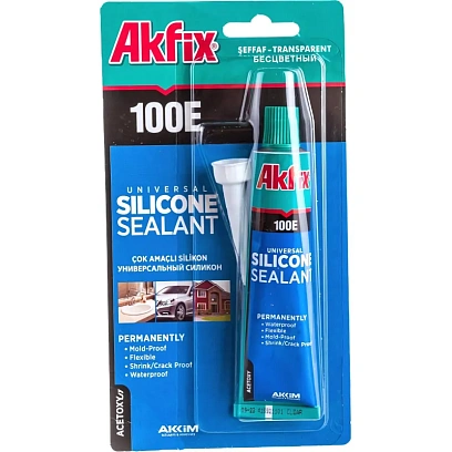Герметик силиконовый универсальный Akfix 100E, позрачный, 50 мл. (SA111)