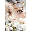 Блокнот А5, 40 л, ДЕВУШКА В ЛИЛИЯХ клетка, мягкий переплёт/69253