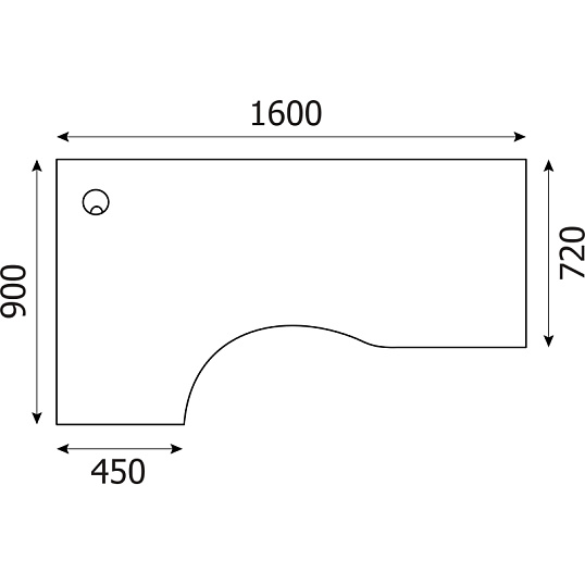 Стол RIVA левый А.СА-1 Л венге цаво Ш1600