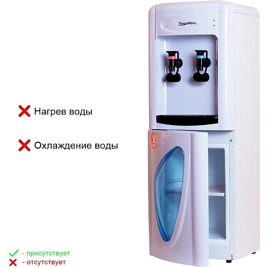 Кулер для воды Aqua Work 0.7LWR(бело-чер),без нагрева и охлажд,шкафчик 10л