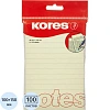 Стикеры Kores бум.для зам. 100х150 желтая 100л. линейка '46510