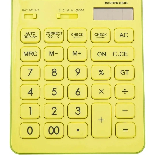 Калькулятор настольный ПОЛНОРАЗМ. Deli EM01551, 12-р,дв.пит,175х108мм, желт