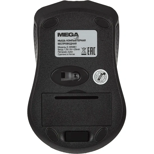 Мышь компьютерная черная, 1200DPi, 2.4Ггц, 105x65x40мм BT-JWM-006/E-WM861
