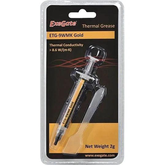 Термопаста ExeGate ETG-9WMK Gold 2г, шприц с лопаткой (EX282342RUS)