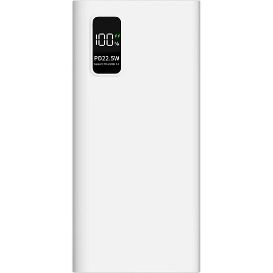 Внешний аккумулятор PERO PB06 20000 mAh,Li-Pol,output USB-C + 2USB-A,белый