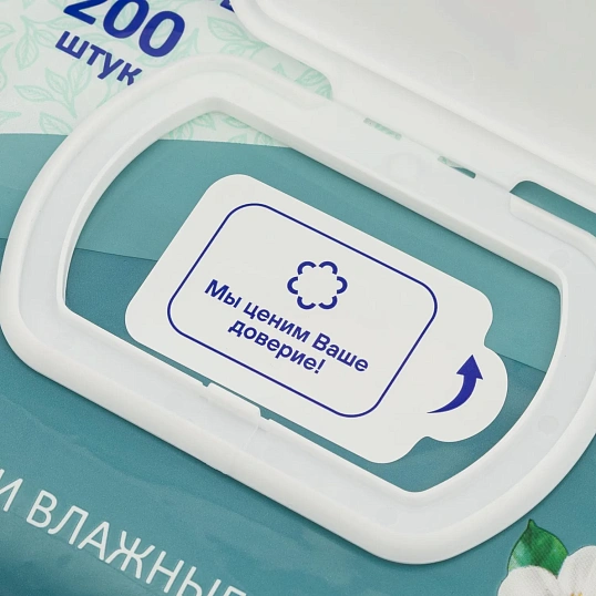 Салфетки влажные Luscan д/всей семьи с крышкой 200шт/уп