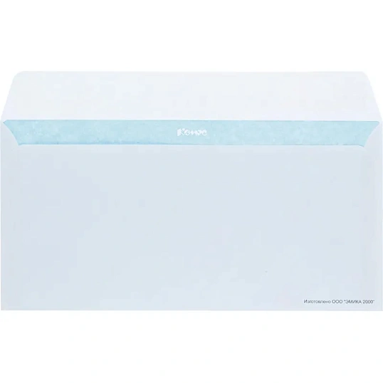 Конверт белый E65 стрип 110х220 80г КОМУС 1000шт/ уп