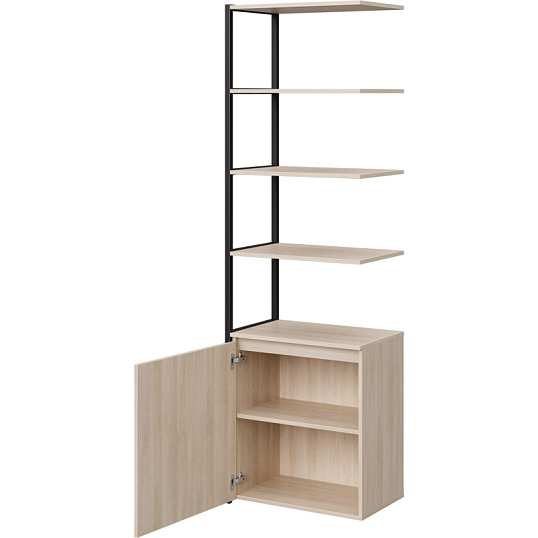 Полустеллаж для документов K-Loft  241H027 645х400х2105 дуб сканд/черный