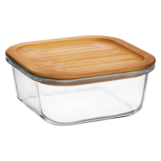 Контейнер стекл квадр 800мл бамб/кр Studio TM Appetite