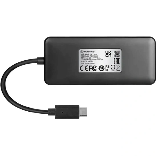 Концентратор USB хаб Transcend TS-HUB5C USB-A 3.2 х2, USB-C, PD, OTG, черн
