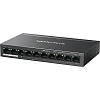 Коммутатор Mercusys MS110P (L2) 10x100Мбит/с 8PoE+ 65W неуправляемый