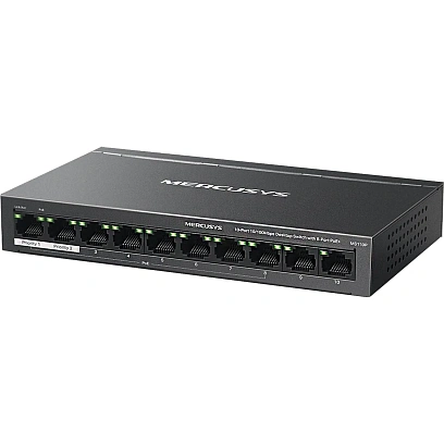 Коммутатор Mercusys MS110P (L2) 10x100Мбит/с 8PoE+ 65W неуправляемый