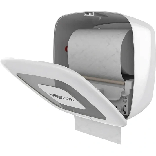 Диспенсер Focus д/рулон полотенец с автомат отрывом белый 8077062/8093486