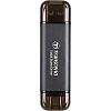 Портативный SSD Transcend 256Gb, USB 10Gbps, Type-C/Type-A, Черный