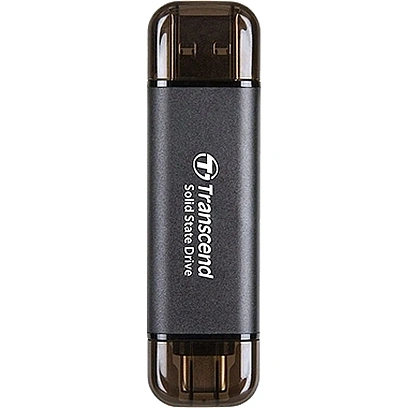 Портативный SSD Transcend 256Gb, USB 10Gbps, Type-C/Type-A, Черный