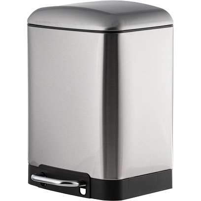 Ведро мусорное с педалью и доводчиком Luscan 6л,матов.,прямоуг,нерж сталь