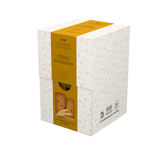 Печенье Деловой стандарт Мультизлаковое (инд.упаковка), 4,5гх100шт/уп