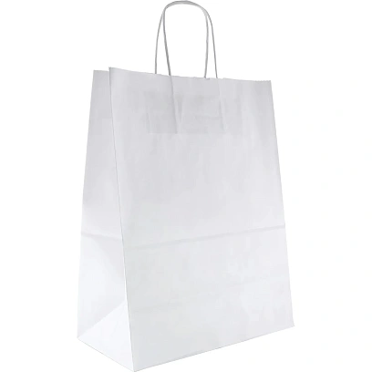 Пакет бумажный 220х120х250 мм, 80 гр/м2,с круч. ручками, белый, 250 шт/уп