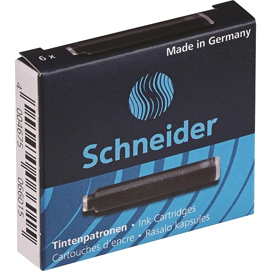 Картридж чернильный для перьевой ручки  SCHNEIDER чер. 6шт./уп. Германия