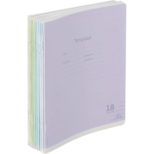 Тетрадь ЛИНИЯ 18л.проз.пласт.обл.plastic cover КЛАССИКА NEW ассорти,18-1399