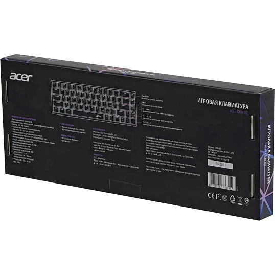 Клавиатура Acer OKW302 механичес. серебр. USB for gamer LED (ZL.KBDCC.01C)