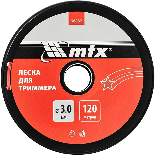 Леска для триммера MTX звезда 3,0 мм х 120 м, на катушке (96882)