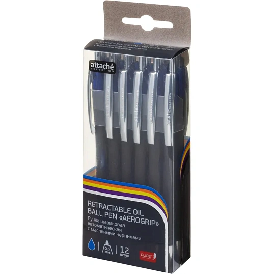 Ручка шариковая автомат. Attache Selection GlideAerogrip   0,5,син