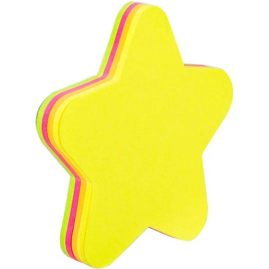 Стикеры с клеевым краем Deli 76х76 мм,20 листов,неон-е,форма в асс-те      