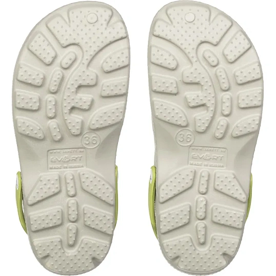 Сабо женские EVART Ола дымчато-серый/салатовый р.37