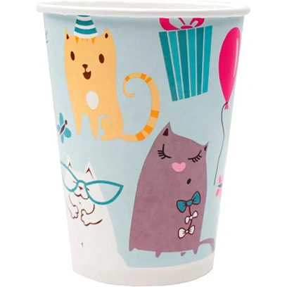 Набор стаканов бумажные Кошки 200мл 6шт/уп 6060404
