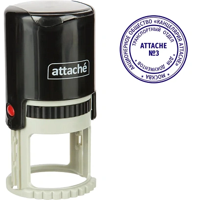 Оснастка для печати круглая Attache R40 черная 9140