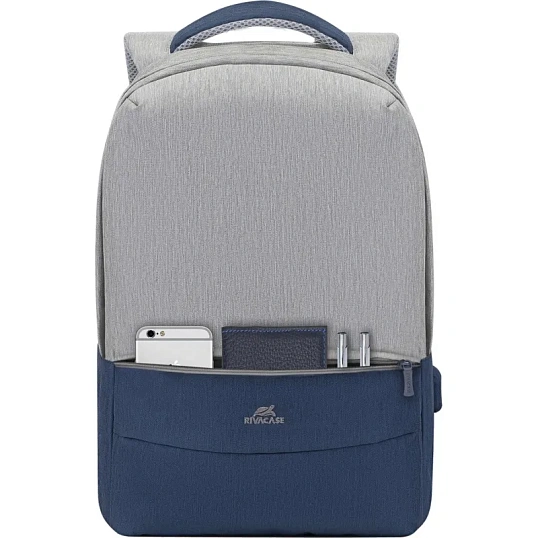 Рюкзак для ноутбука RIVACASE 7562 grey/dark blue 15.6/6