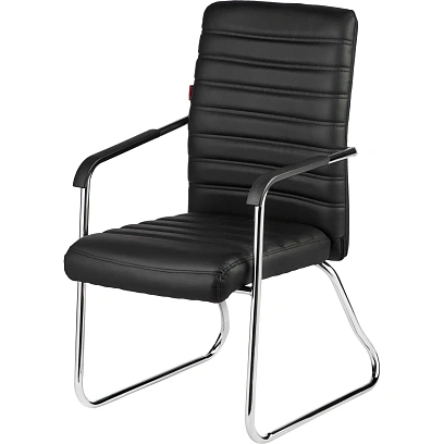 Конференц-кресло BN_TQ_Echair-806 VPU кожзам черный, хром