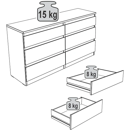 Комод ШС_Кастор 6 ящиков дуб сонома